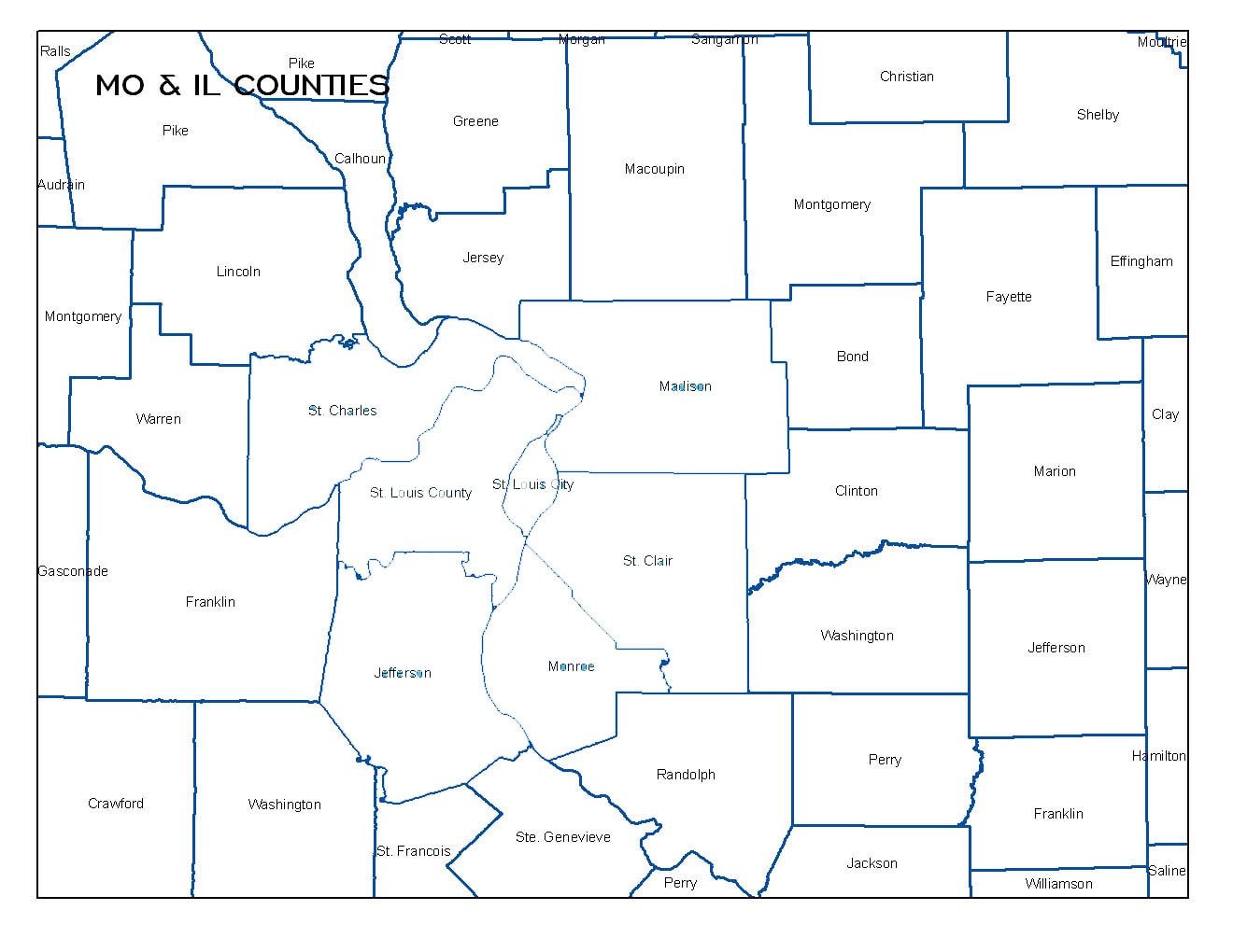 Map showing St. Louis Regional CrimeStoppers coverage area